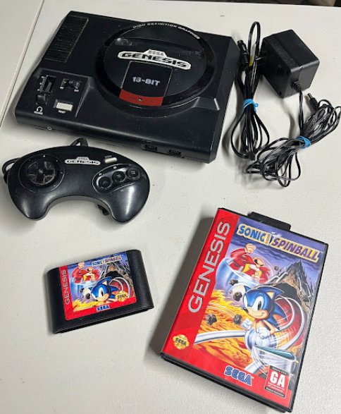 Sega Genesis with Sonic Spinball